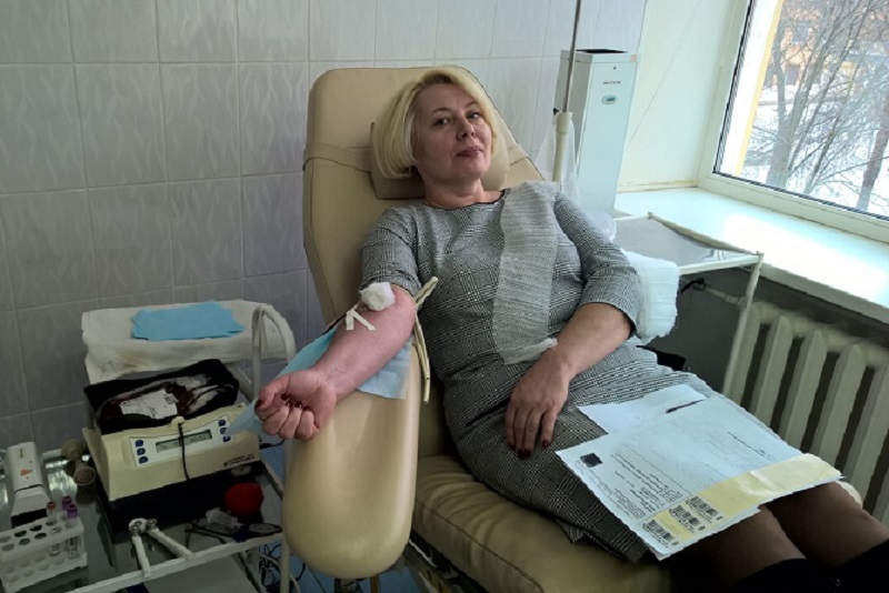 Член ОПВО Нина Никитина приняла участие в акции по безвозмездной сдаче крови